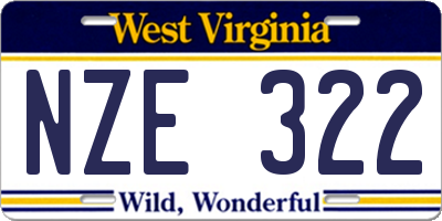 WV license plate NZE322