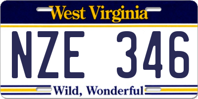 WV license plate NZE346