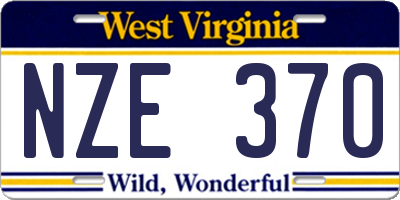 WV license plate NZE370