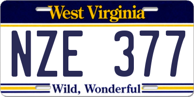 WV license plate NZE377