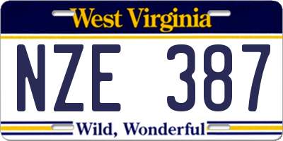 WV license plate NZE387