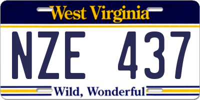 WV license plate NZE437