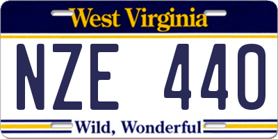 WV license plate NZE440