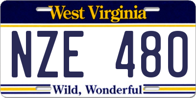 WV license plate NZE480
