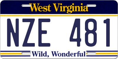 WV license plate NZE481