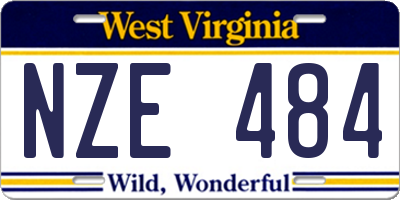 WV license plate NZE484