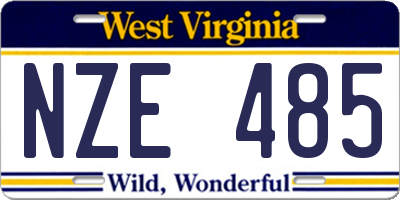 WV license plate NZE485