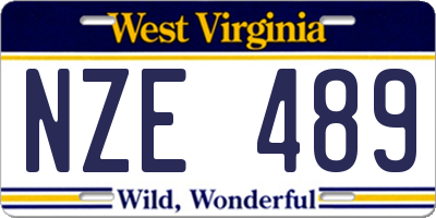 WV license plate NZE489