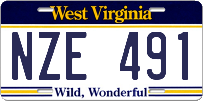 WV license plate NZE491
