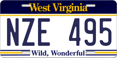 WV license plate NZE495