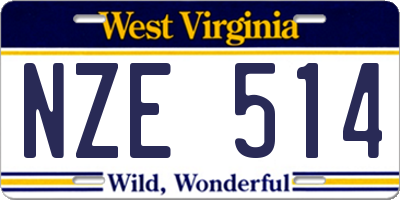 WV license plate NZE514