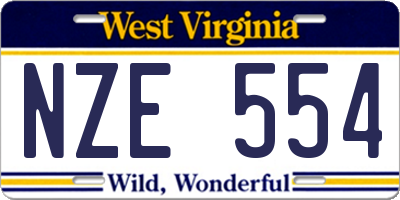 WV license plate NZE554