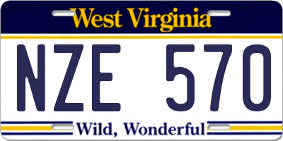 WV license plate NZE570