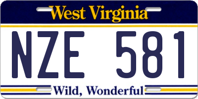 WV license plate NZE581