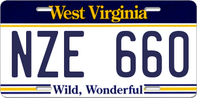 WV license plate NZE660