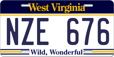 WV license plate NZE676