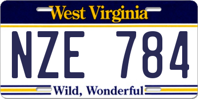 WV license plate NZE784