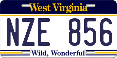 WV license plate NZE856