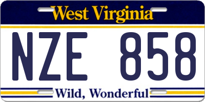 WV license plate NZE858