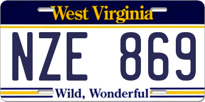 WV license plate NZE869
