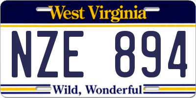 WV license plate NZE894