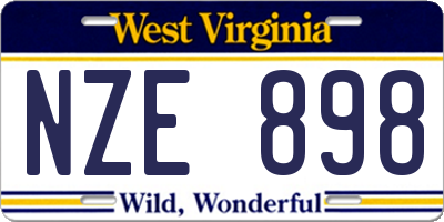 WV license plate NZE898
