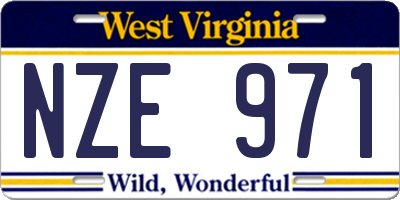 WV license plate NZE971