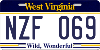 WV license plate NZF069