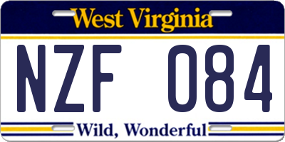 WV license plate NZF084