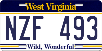 WV license plate NZF493