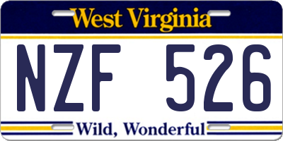 WV license plate NZF526