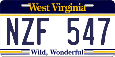 WV license plate NZF547