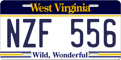 WV license plate NZF556