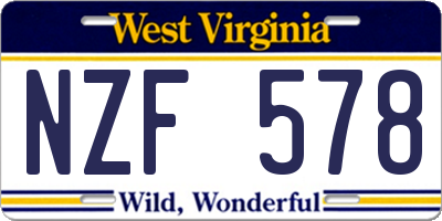 WV license plate NZF578