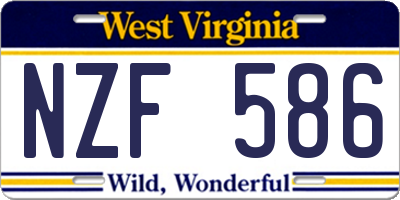 WV license plate NZF586