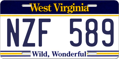 WV license plate NZF589
