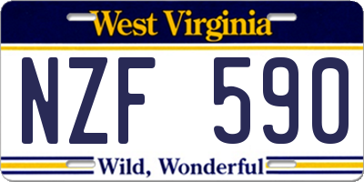 WV license plate NZF590