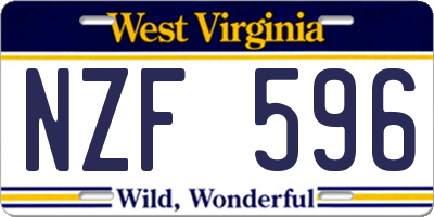 WV license plate NZF596