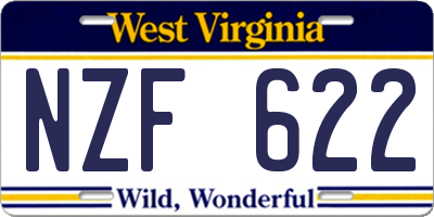 WV license plate NZF622