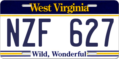 WV license plate NZF627