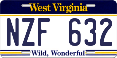 WV license plate NZF632