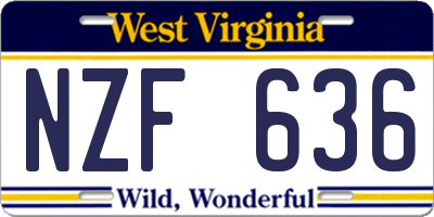 WV license plate NZF636