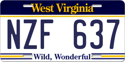 WV license plate NZF637