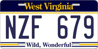 WV license plate NZF679
