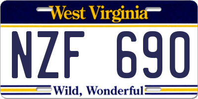 WV license plate NZF690