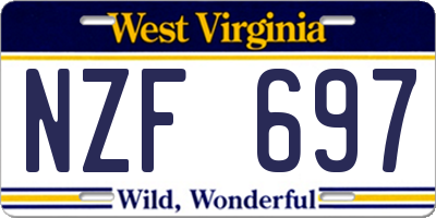 WV license plate NZF697