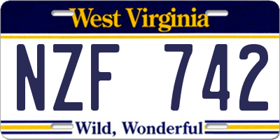 WV license plate NZF742