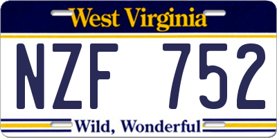 WV license plate NZF752