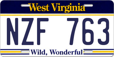 WV license plate NZF763