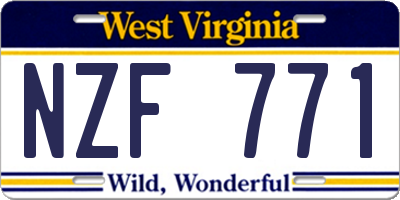 WV license plate NZF771